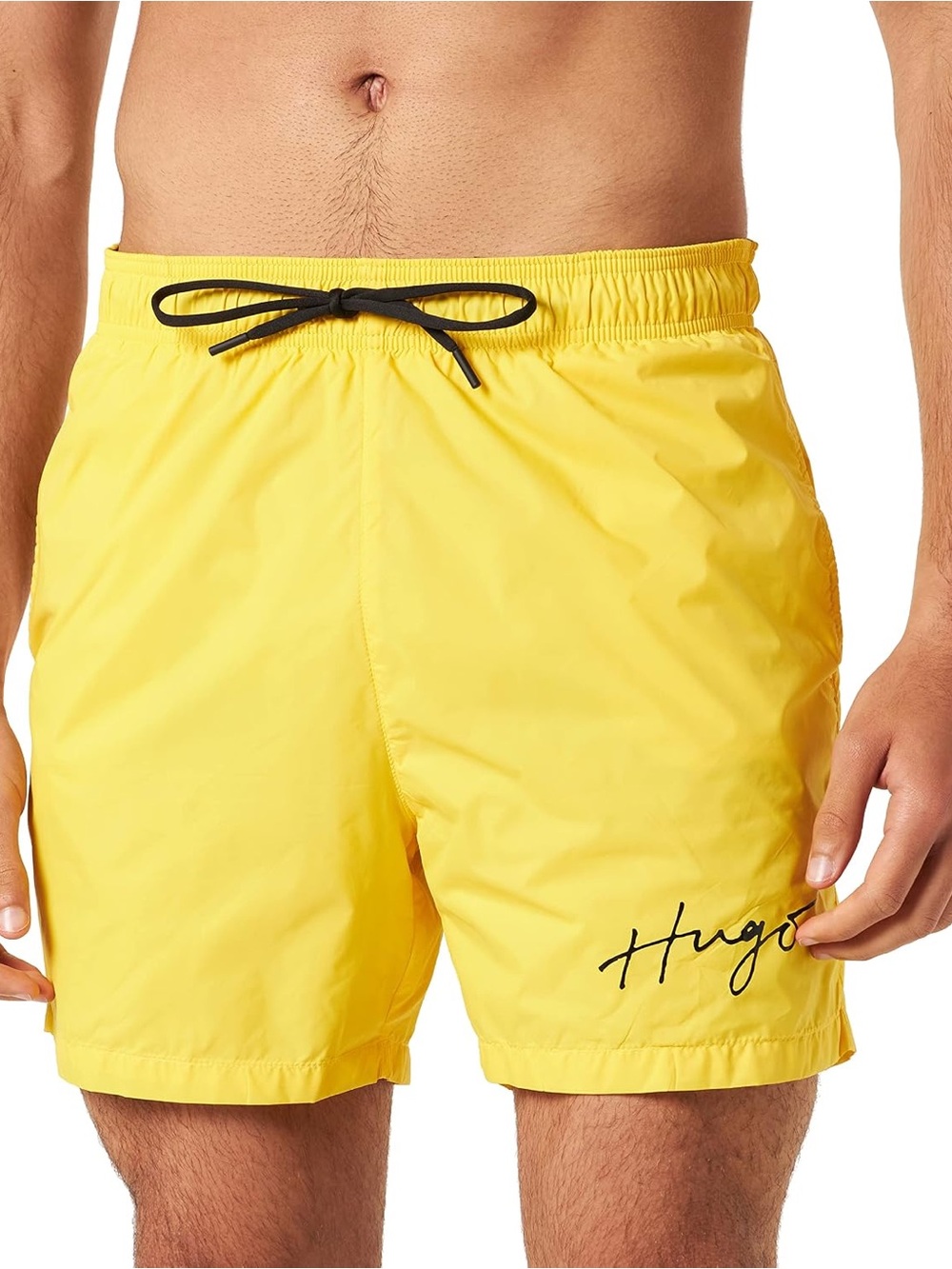 Hugo Boss Men’s Yellow Paol Swim Trunks, Size Medium